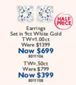 Prouds Earrings Set in 9ct White Gold offer