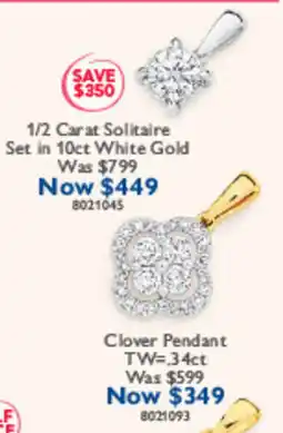 Prouds 1/2 Carat Solitaire Set in 10ct White Gold offer