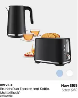 Myer Breville Brunch Duo Toaster and Kettle, Matte Black offer