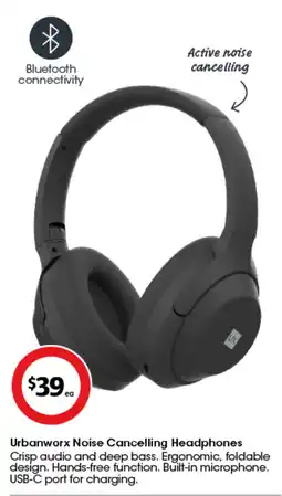 Coles Urbanworx Noise Cancelling Headphones offer