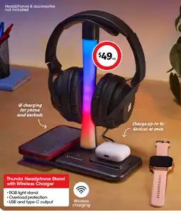 Coles Thunda Headphone Stand with Wireless Charger offer
