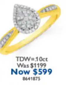 Prouds Pear Cut Diamond Ring offer