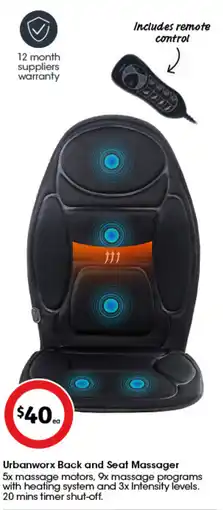 Coles Urbanworx Back and Seat Massager offer