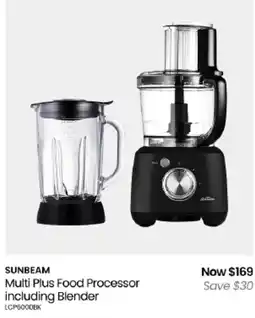 Myer Sunbeam Multi Plus Food Processor including Blender offer
