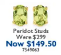 Prouds Peridot Studs offer
