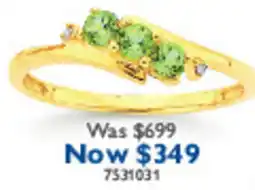 Prouds Gold Ring with Green Stones offer
