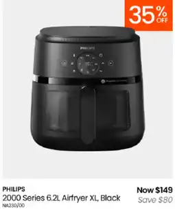 Myer Philips 2000 Series 6.2L Airfryer XL, Black offer