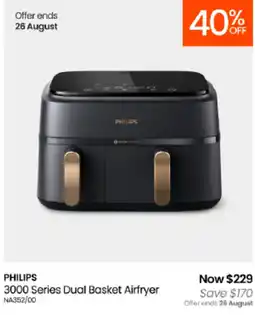 Myer Philips 3000 Series Dual Basket Airfryer offer