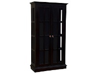 LivingStyles Mossman Mahogany Timber 2 Door Display Cabinet, Chocolate offer