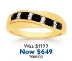 Prouds Gold Ring with Black and White Stones offer