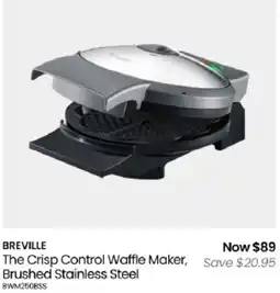 Myer Breville The Crisp Control Waffle Maker, Brushed Stainless Steel offer