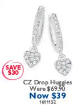 Prouds CZ Drop Huggies offer