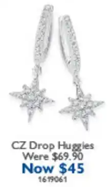 Prouds CZ Drop Huggies offer