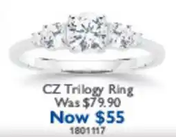 Prouds CZ Trilogy Ring offer
