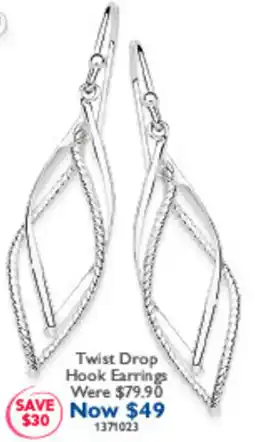 Prouds Twist Drop Hook Earrings offer