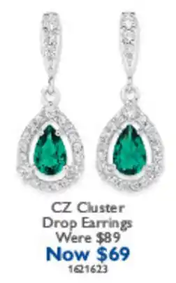 Prouds CZ Cluster Drop Earrings offer