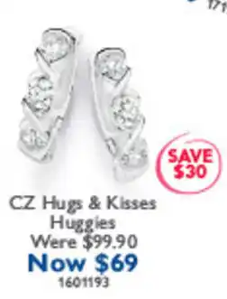 Prouds CZ Hugs & Kisses Huggies offer