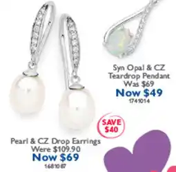 Prouds Pearl & CZ Drop Earrings offer