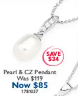 Prouds Pearl & CZ Pendant offer