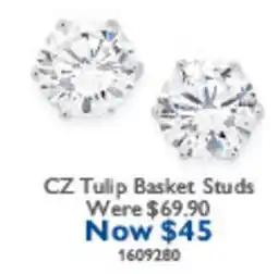 Prouds CZ Tulip Basket Studs offer
