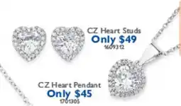 Prouds CZ Heart Studs offer