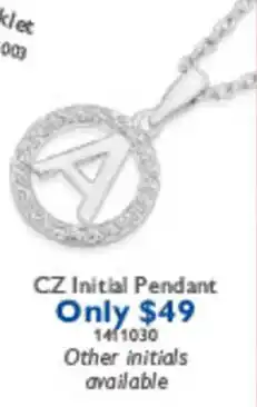 Prouds CZ Initial Pendant offer