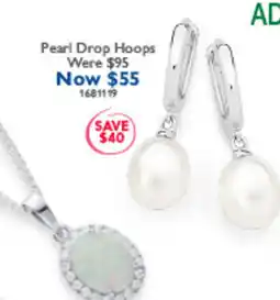 Prouds Pearl Drop Hoops offer