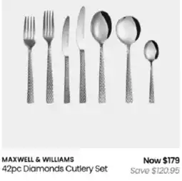 Myer Maxwell & Williams 42pc Diamonds Cutlery Set offer