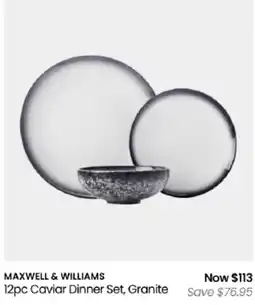Myer Maxwell & Williams 12pc Caviar Dinner Set, Granite offer