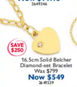 Prouds 16.5cm Solid Belcher Diamond-set Bracelet offer
