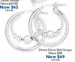 Prouds 24mm Disco Ball Hoops offer