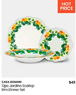 Myer Casa Domani 12pc Jardino Scallop Rim Dinner Set offer