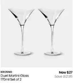 Myer Krosno Duet Martini Glass offer