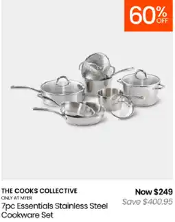 Myer The Cooks Collective 7pc Essentials Stainless Steel Cookware Set offer