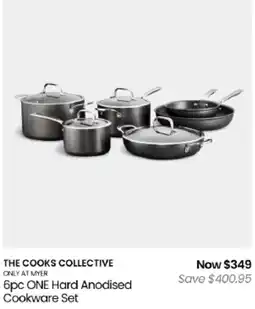 Myer The Cooks Collective 6pc ONE Hard Anodised Cookware Set offer