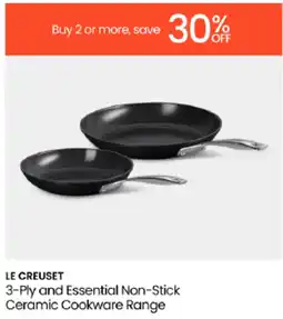 Myer Le Creuset 3-Ply and Essential Non-Stick Ceramic Cookware Range offer