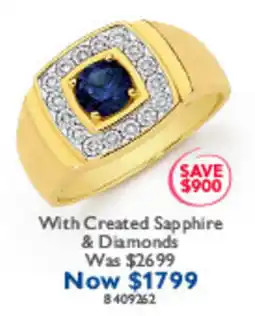 Prouds With Created Sapphire & Diamonds offer