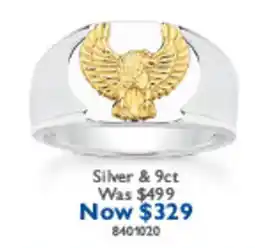Prouds Silver & 9ct Eagle Ring offer