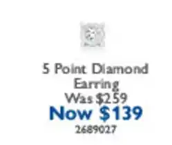Prouds 5 Point Diamond Earring offer
