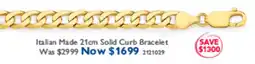 Prouds Italian Made 21cm Solid Curb Bracelet offer