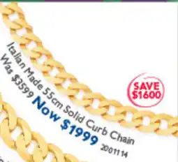 Prouds Italian Made 55cm Solid Curb Chain offer