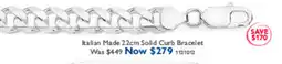 Prouds Italian Made 22cm Solid Curb Bracelet offer
