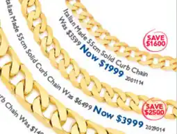Prouds Italian Made 55cm Solid Curb Chain offer