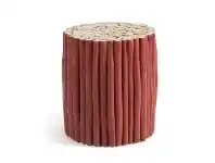 Flint Teak Timber Round Side Table, Burgundy