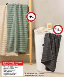 Coles Abercrombie & Ferguson Ribbed Towel Range offer