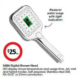 Coles SABA Digital Shower Head offer