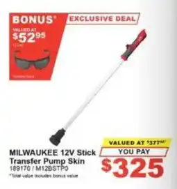Total Tools Milwaukee 12V Stick Transfer Pump Skin offer