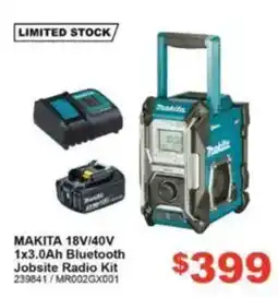 Total Tools Makita 18V/40V Bluetooth Jobsite Radio Kit offer
