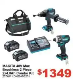 Total Tools Makita 40V Max Brushless 2 Piece Combo Kit offer