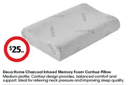 Coles Deca Home Charcoal Infused Memory Foam Contour Pillow offer